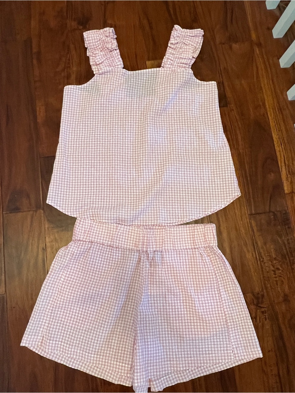 Woman’s Taylor Tillman Pink Gingham Elastic-Waist Shorts & Tank Set